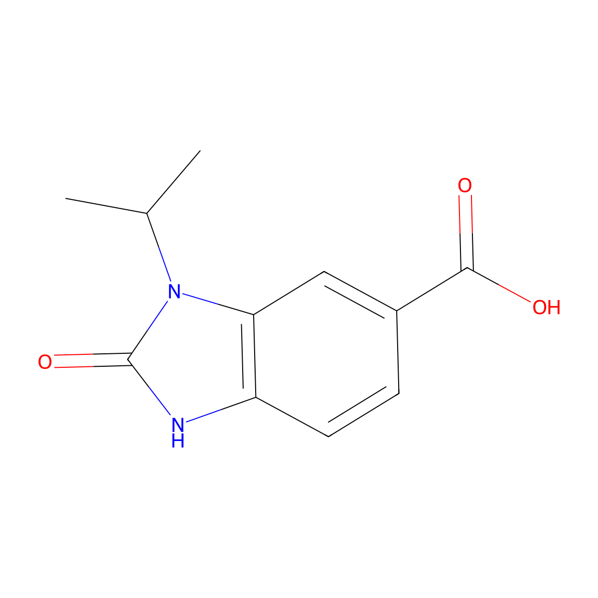 2-oxo-3-(propan-2-yl)-2,3-dihydro-1H-1,3-benzodiazole-5-carboxylic acid molecular structure, CAS 1548186-68-0