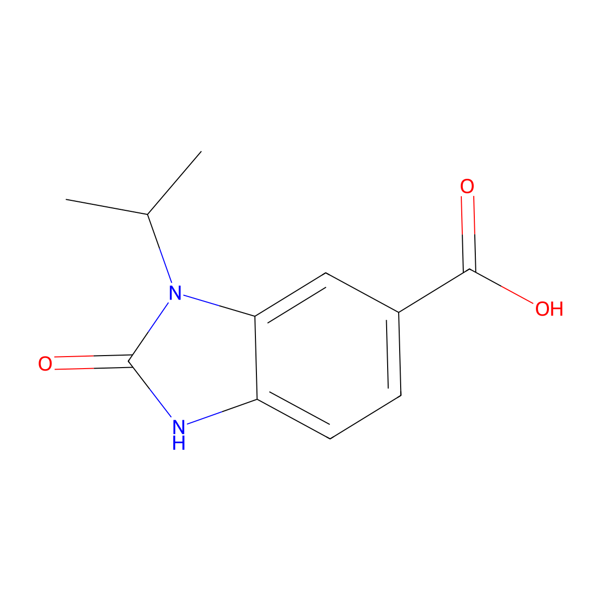 2-oxo-3-(propan-2-yl)-2,3-dihydro-1H-1,3-benzodiazole-5-carboxylic acid molecular structure, CAS 1548186-68-0