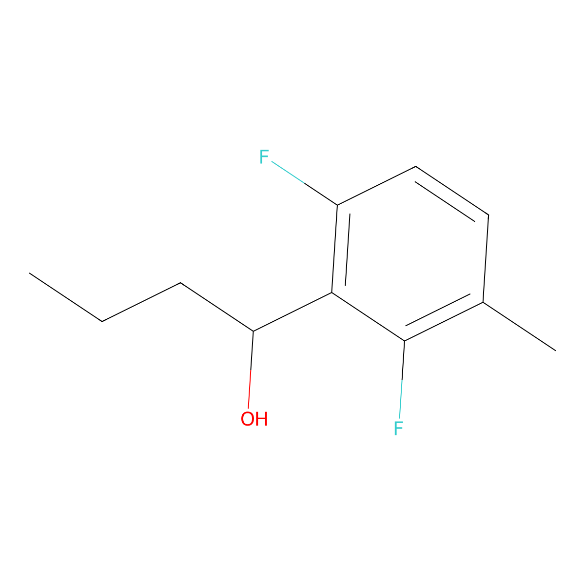 2,6-Difluoro-3-methyl-alpha-propylbenZenemethanol molecular structure, CAS 1548188-05-1