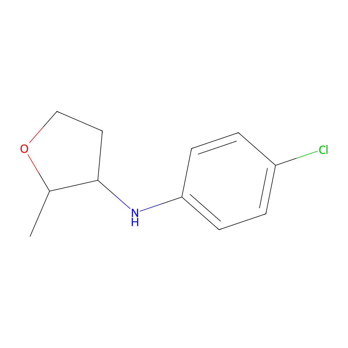 N-(4-chlorophenyl)-2-methyloxolan-3-amine molecular structure, CAS 1548195-13-6