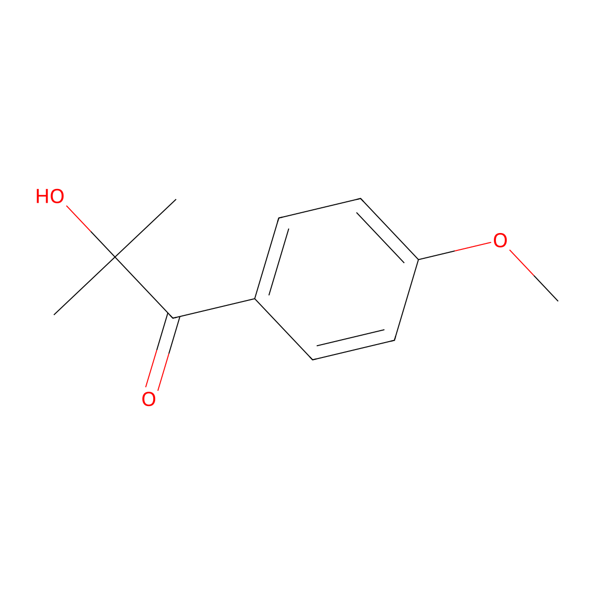 2-Hydroxy-1-(4-methoxyphenyl)-2-methyl-1-propanone molecular structure, CAS 15482-17-4