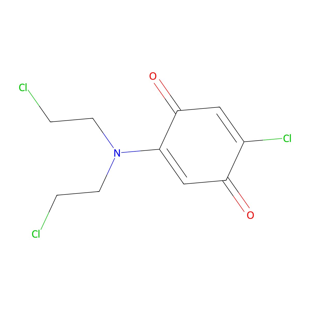 p-Benzoquinone, 2-chloro-5-(di-2'-chloroethylamino)- molecular structure, CAS 15482-83-4
