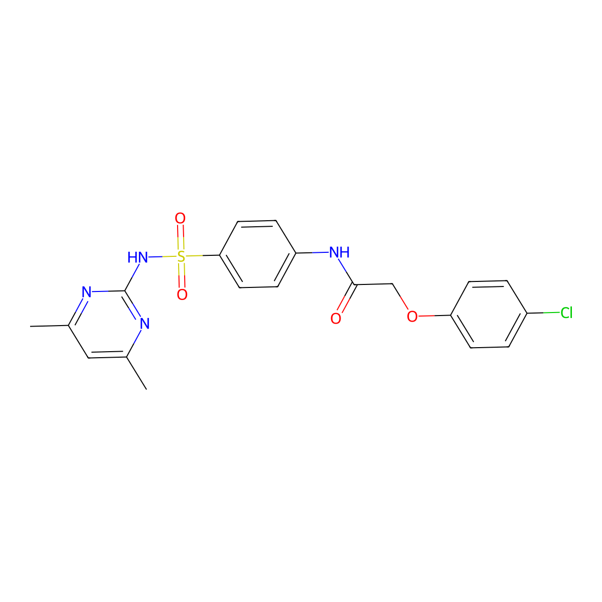 2-(4-chlorophenoxy)-N-{4-[(4,6-dimethylpyrimidin-2-yl)sulfamoyl]phenyl}acetamide molecular structure, CAS 154820-80-1