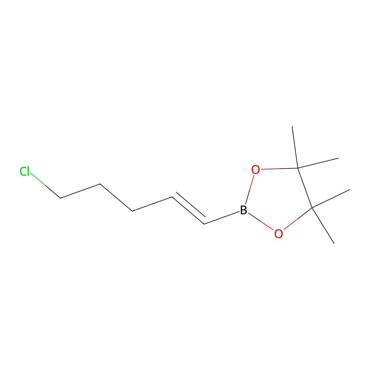 2-[(1E)-5-Chloro-1-penten-1-yl]-4,4,5,5-tetramethyl-1,3,2-dioxaborolane molecular structure, CAS 154820-95-8
