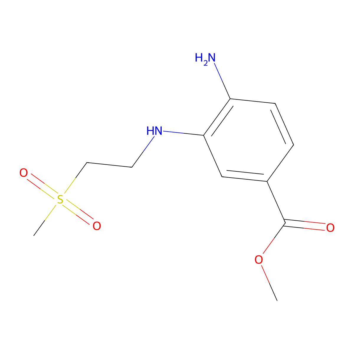 Methyl 4-amino-3-((2-(methylsulfonyl)ethyl)amino)benzoate molecular structure, CAS 1548214-34-1