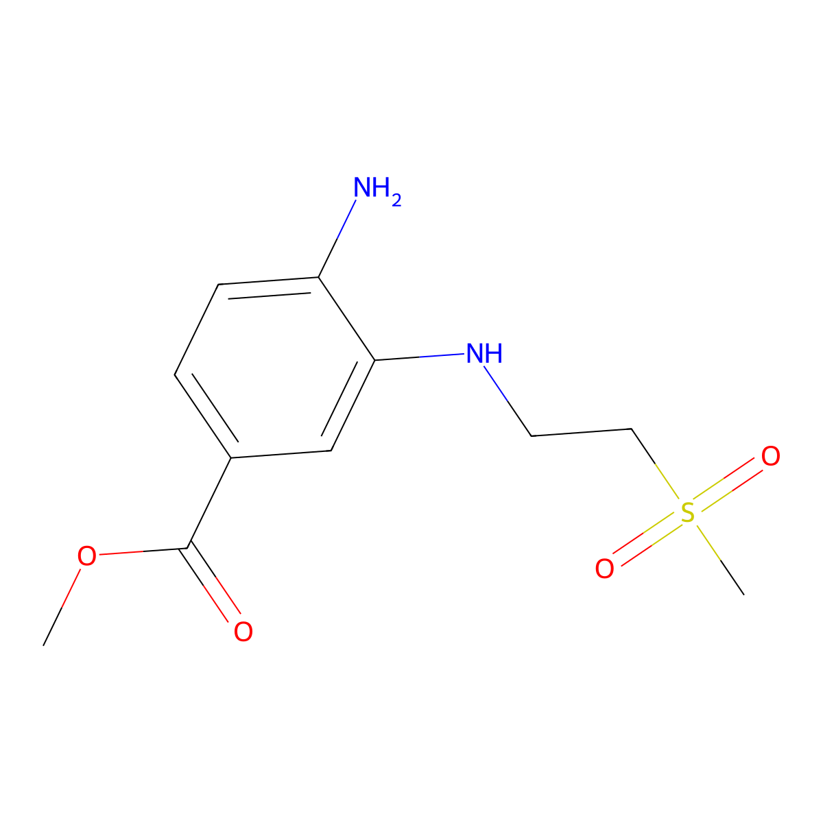Methyl 4-amino-3-((2-(methylsulfonyl)ethyl)amino)benzoate molecular structure, CAS 1548214-34-1