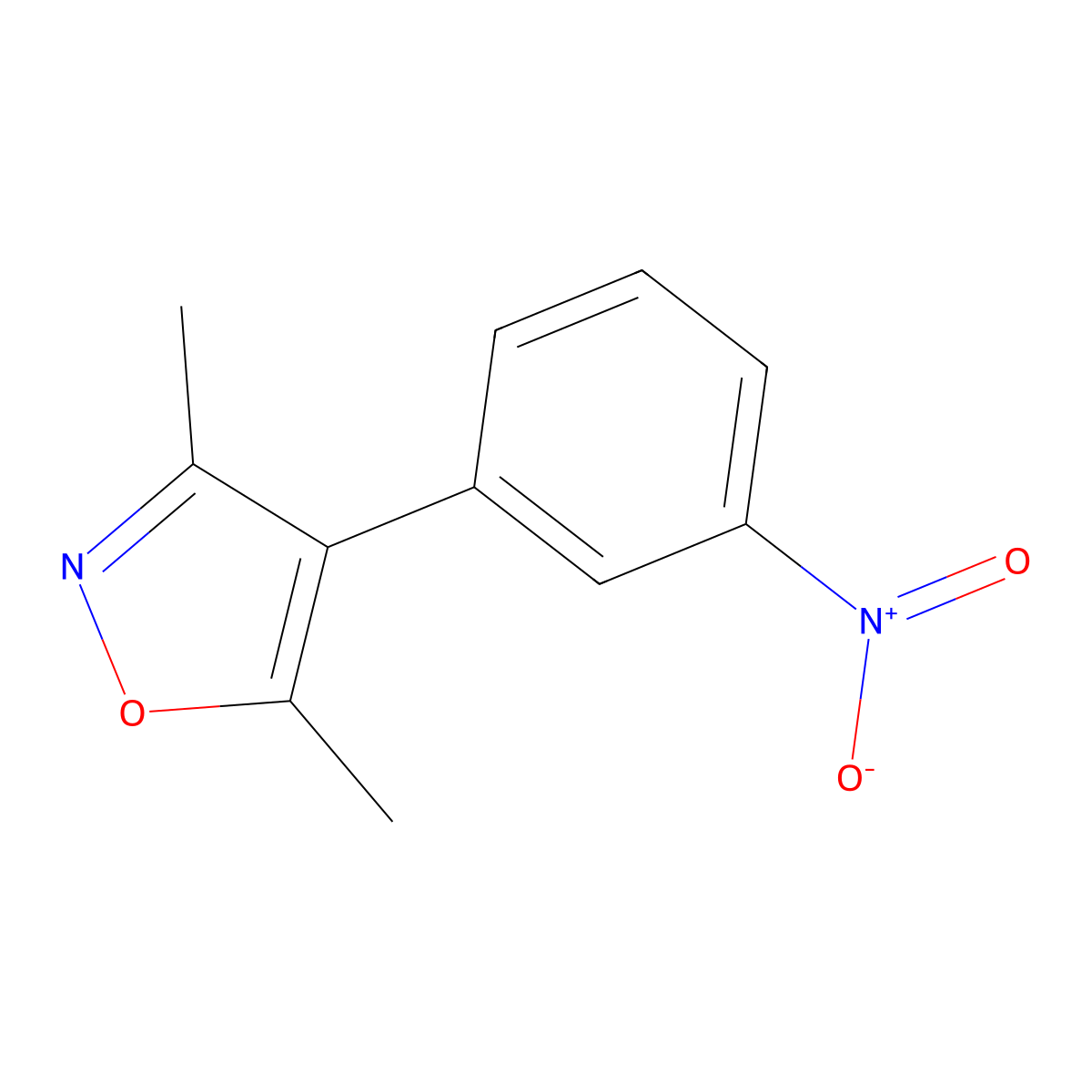 3,5-Dimethyl-4-(3-nitrophenyl)-1,2-oxazole molecular structure, CAS 154822-68-1