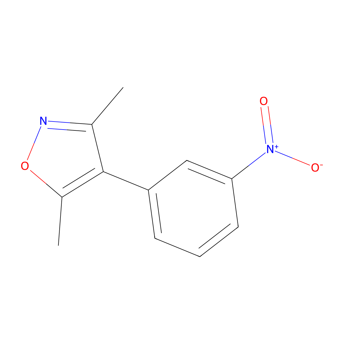 3,5-Dimethyl-4-(3-nitrophenyl)-1,2-oxazole molecular structure, CAS 154822-68-1