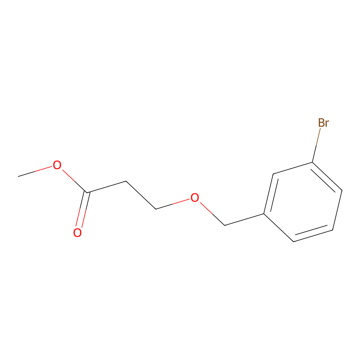Methyl 3-((3-bromophenyl)methoxy)propanoate molecular structure, CAS 1548231-39-5