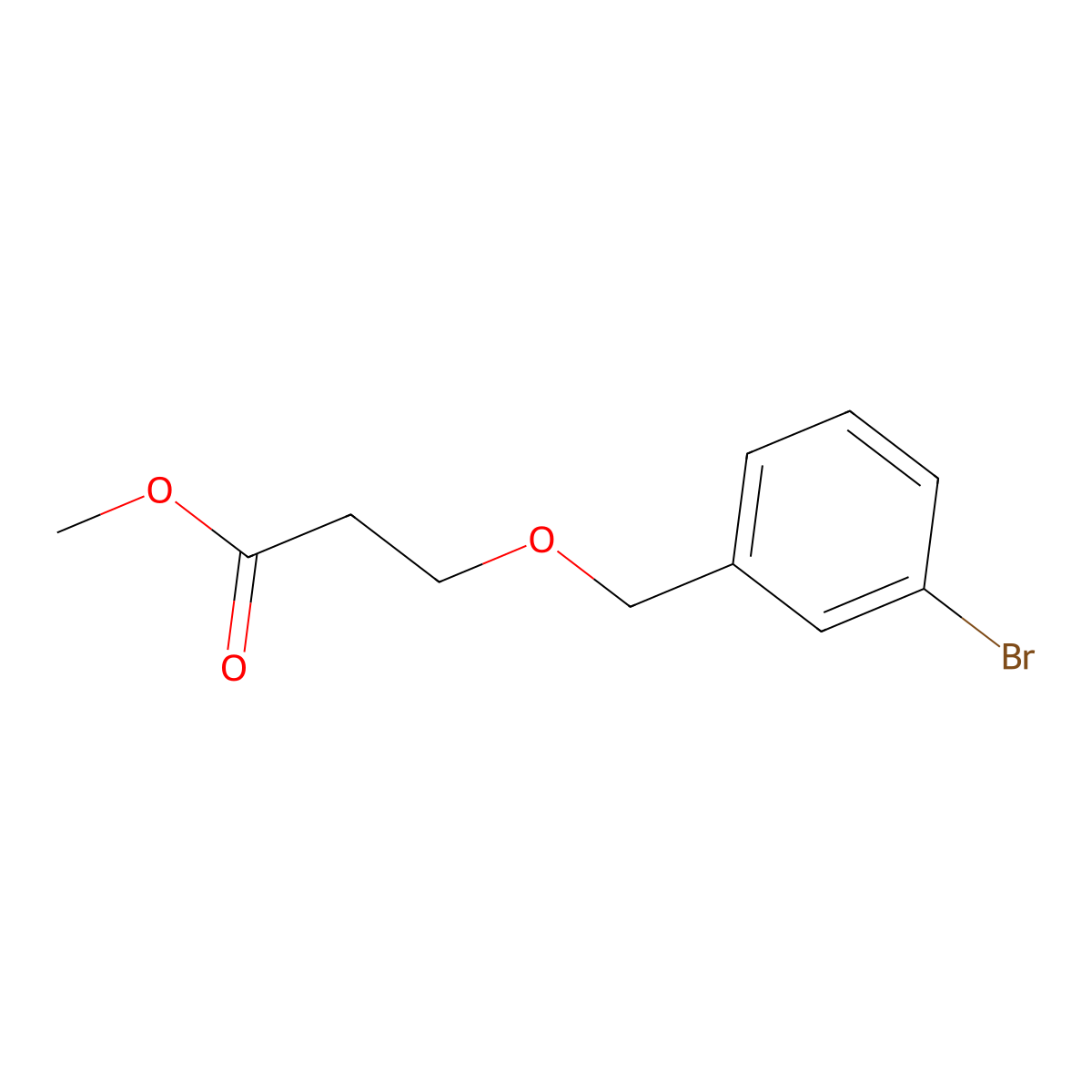 Methyl 3-((3-bromophenyl)methoxy)propanoate molecular structure, CAS 1548231-39-5
