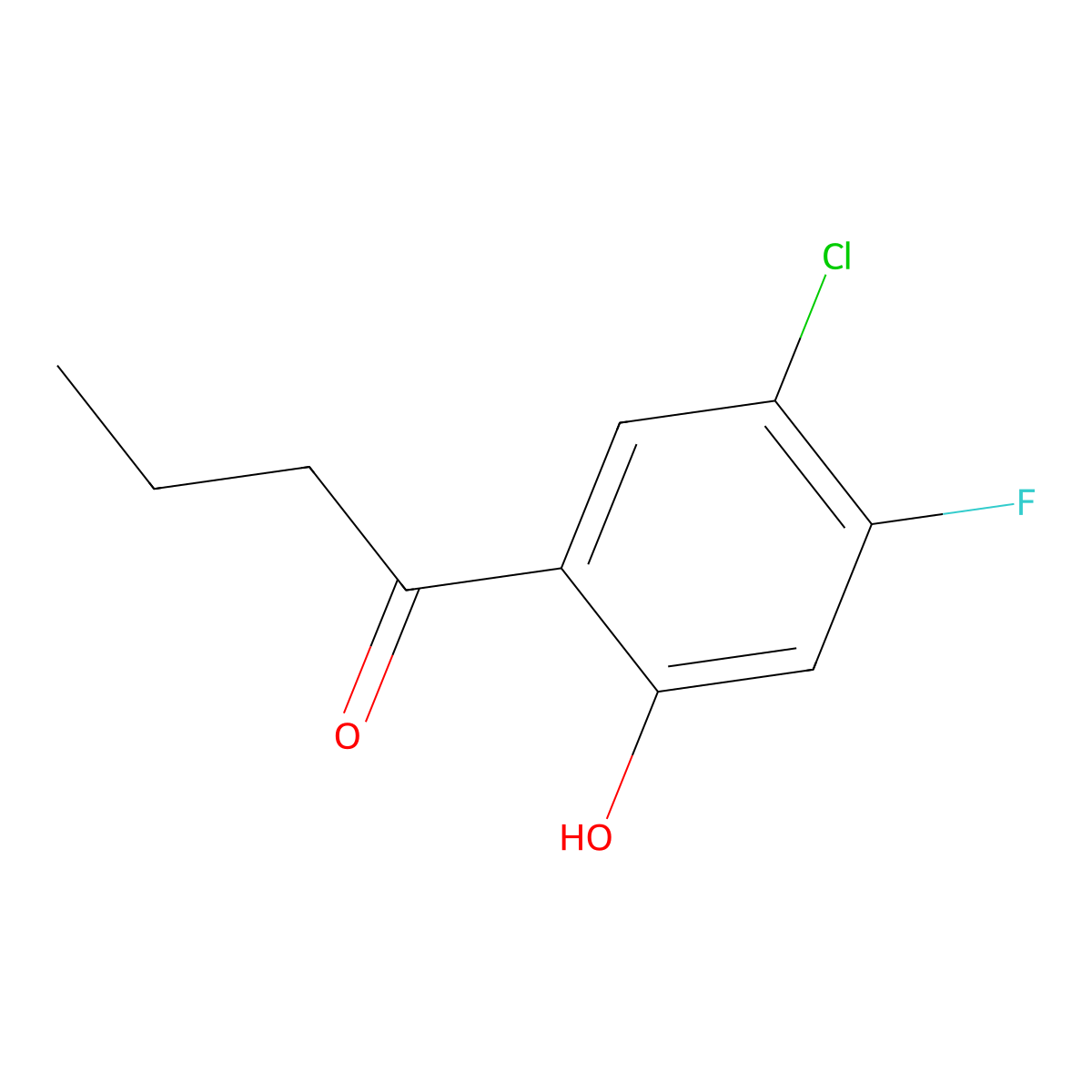 1-(5-Chloro-4-fluoro-2-hydroxyphenyl)butan-1-one molecular structure, CAS 1548238-20-5