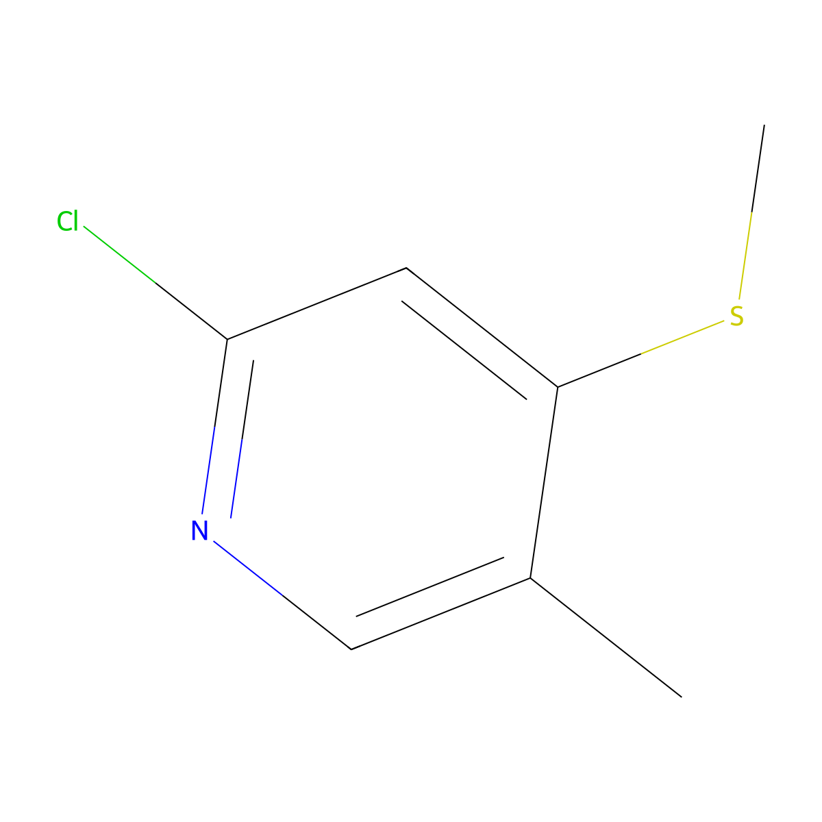 2-Chloro-5-methyl-4-(methylthio)pyridine molecular structure, CAS 1548248-55-0