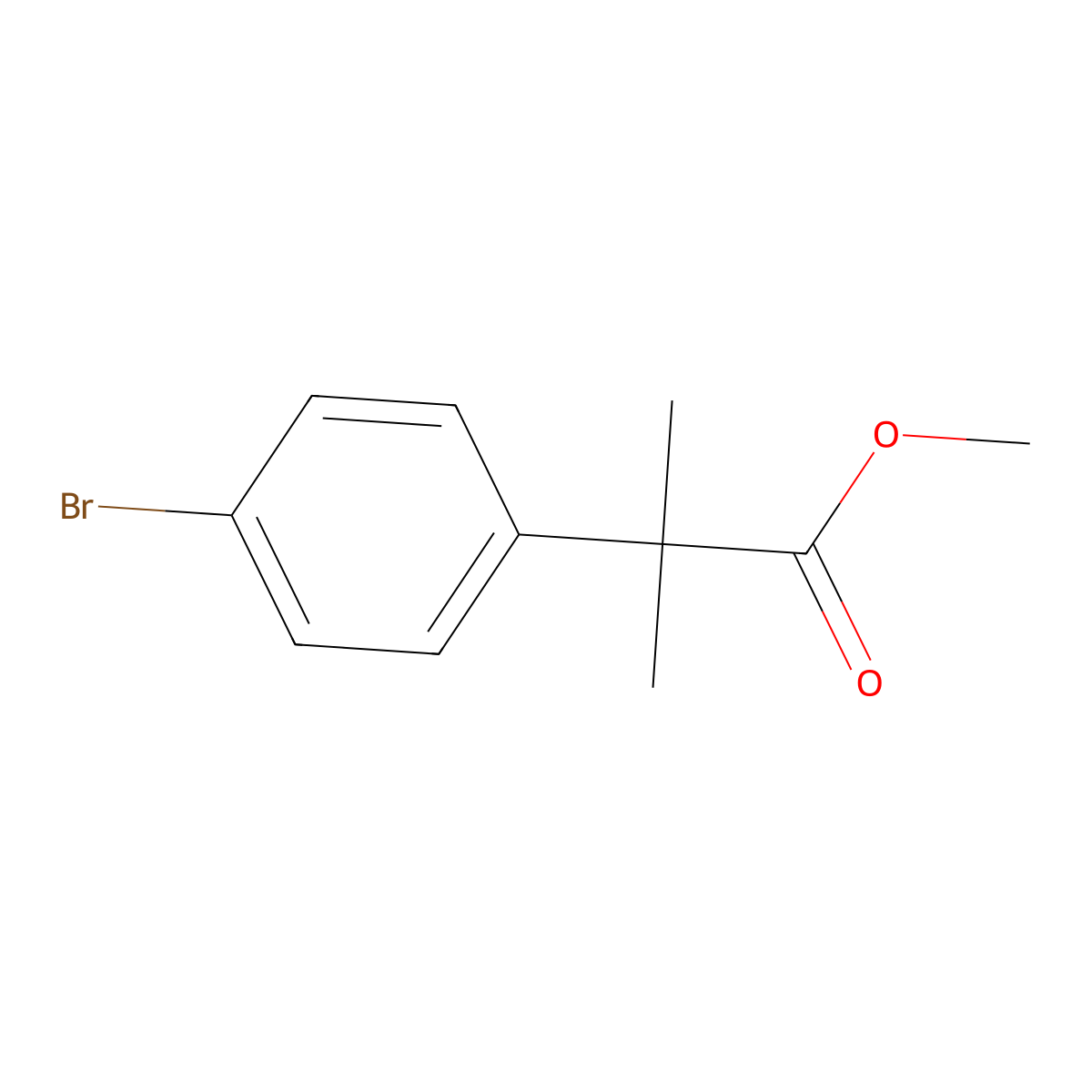 Methyl 2-(4-bromophenyl)-2-methylpropanoate molecular structure, CAS 154825-97-5