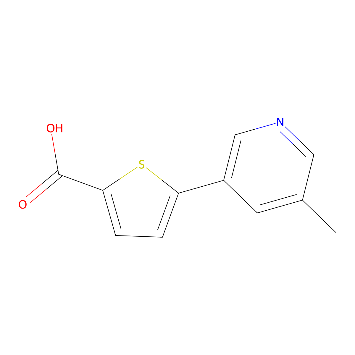 5-(5-Methyl-3-pyridinyl)-2-thiophenecarboxylic acid molecular structure, CAS 1548254-53-0