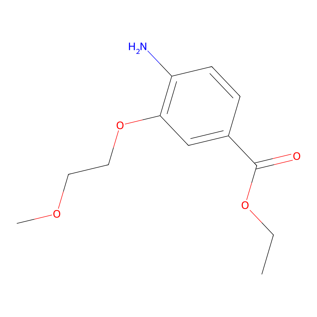 Ethyl 4-amino-3-(2-methoxyethoxy)benzoate molecular structure, CAS 1548258-63-4