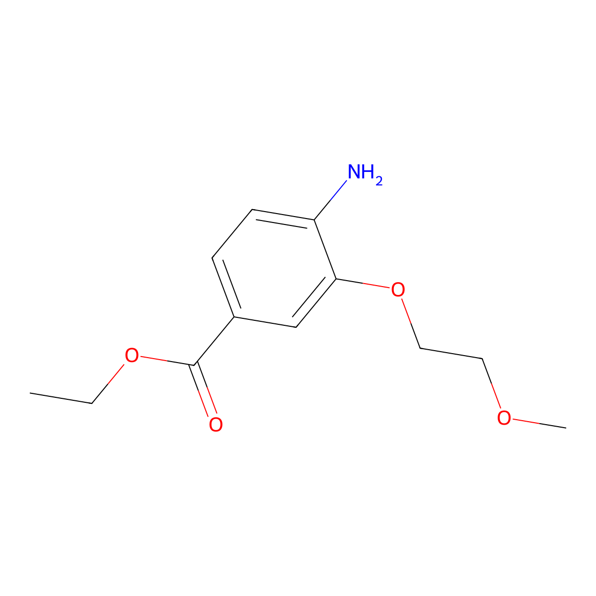 Ethyl 4-amino-3-(2-methoxyethoxy)benzoate molecular structure, CAS 1548258-63-4
