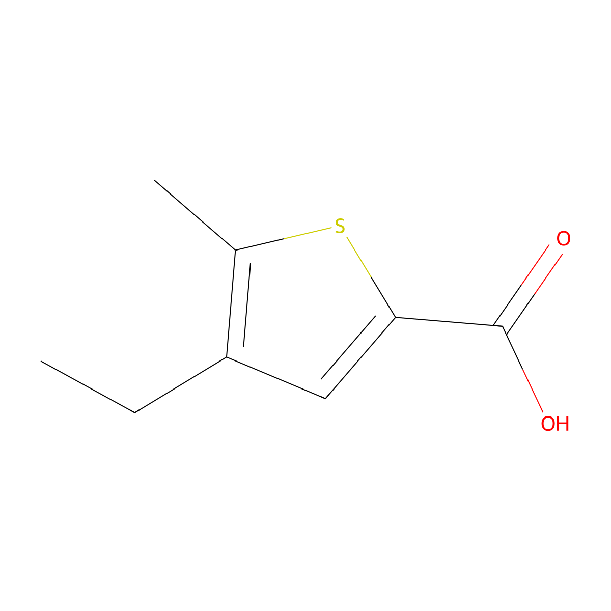 4-Ethyl-5-methylthiophene-2-carboxylic acid molecular structure, CAS 154828-65-6