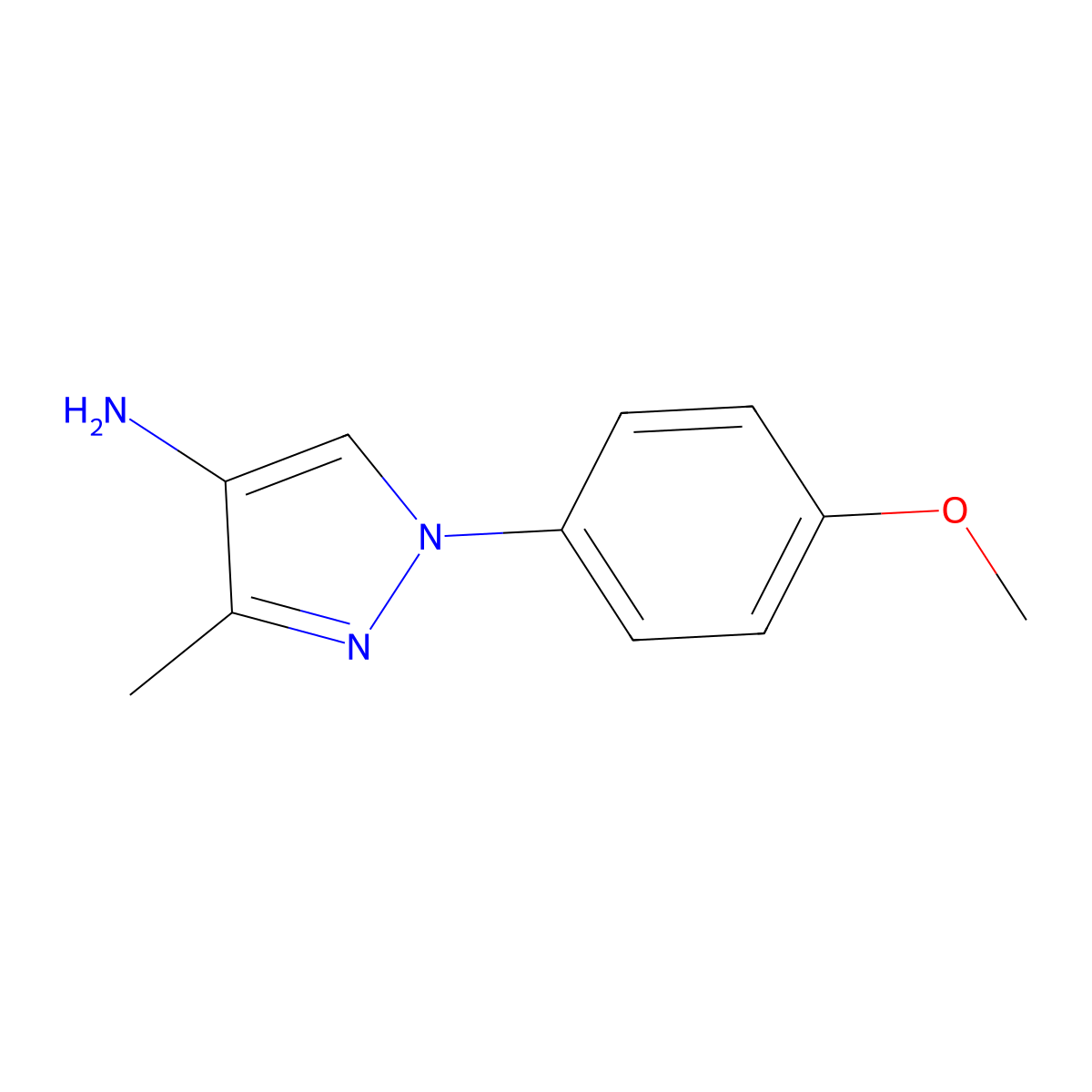 1-(4-Methoxyphenyl)-3-methyl-1H-pyrazol-4-amine molecular structure, CAS 1548291-43-5