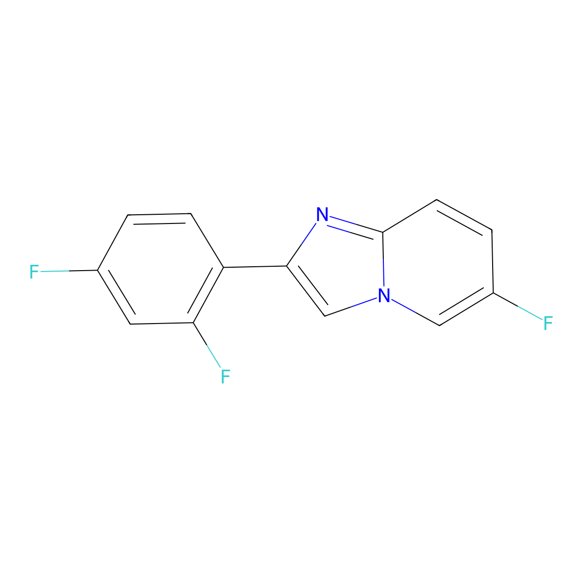 2-(2,4-Difluorophenyl)-6-fluoroimidazo[1,2-a]pyridine molecular structure, CAS 1548309-16-5