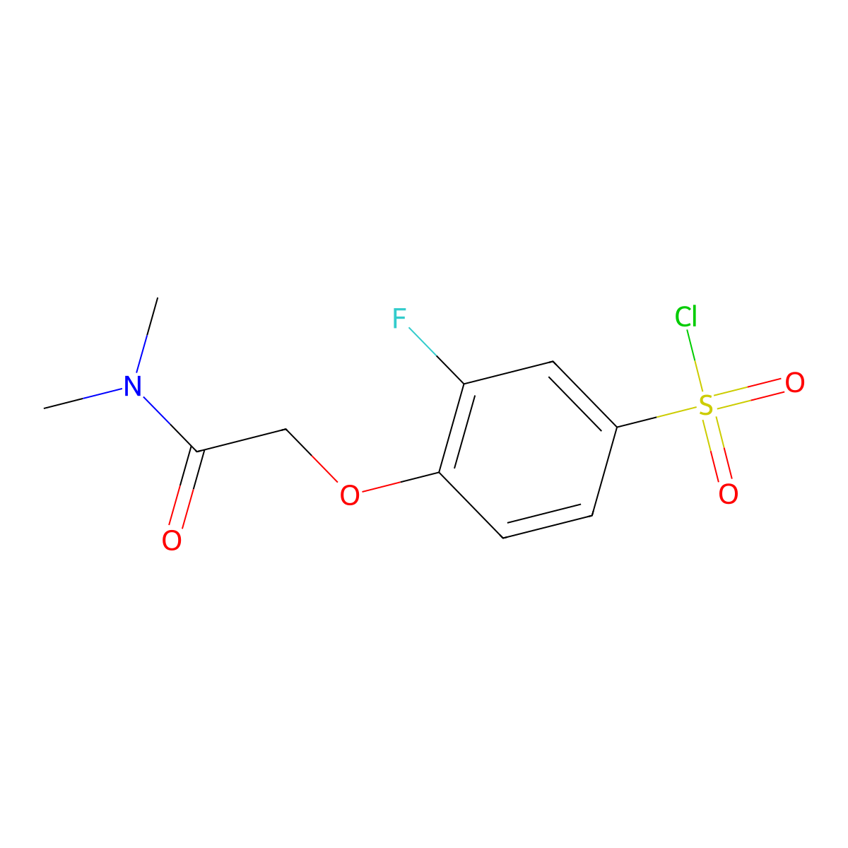 4-(Dimethylcarbamoylmethoxy)-3-fluorobenzenesulphonyl chloride molecular structure, CAS 1548330-46-6