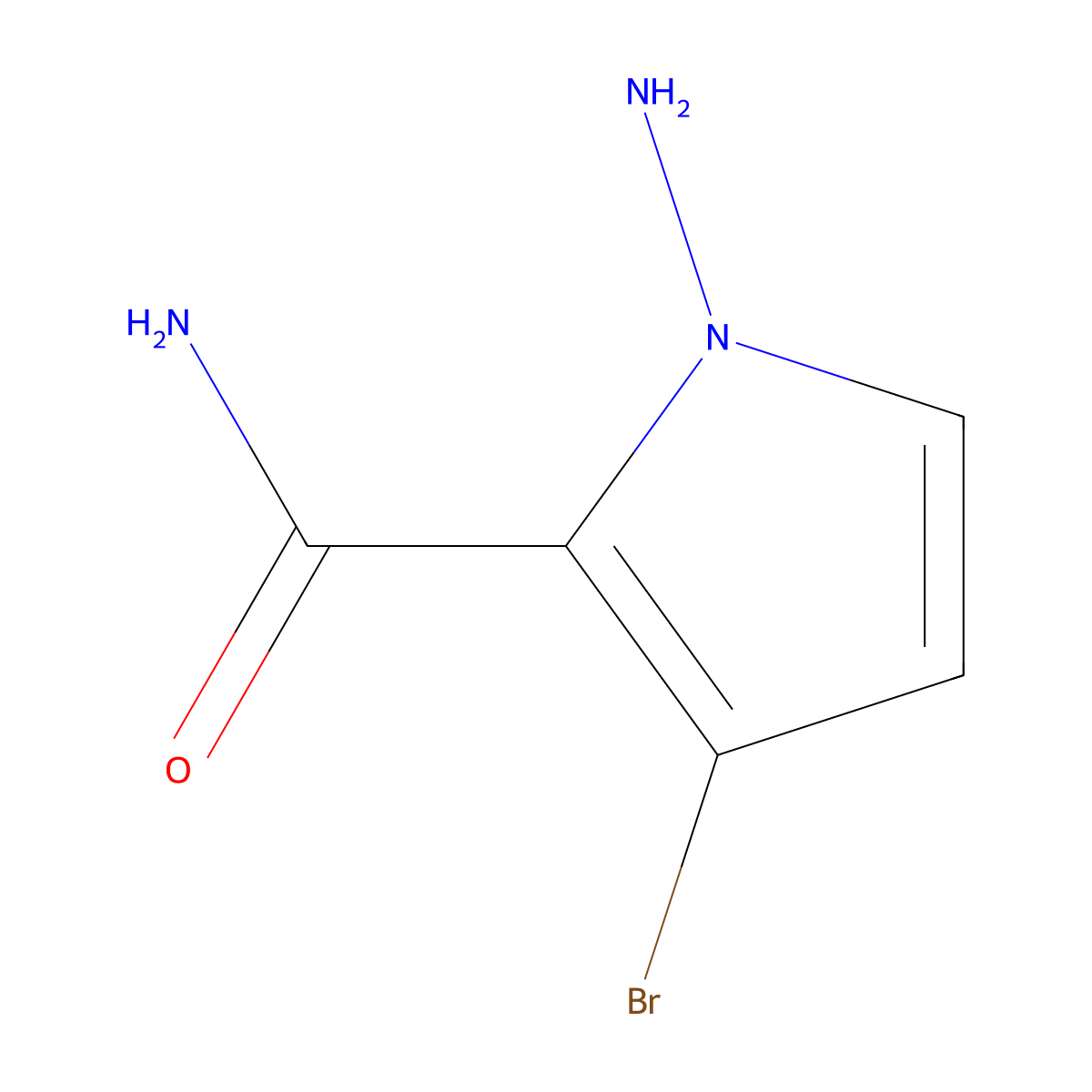 1-Amino-3-bromo-1H-pyrrole-2-carboxamide molecular structure, CAS 1548339-16-7
