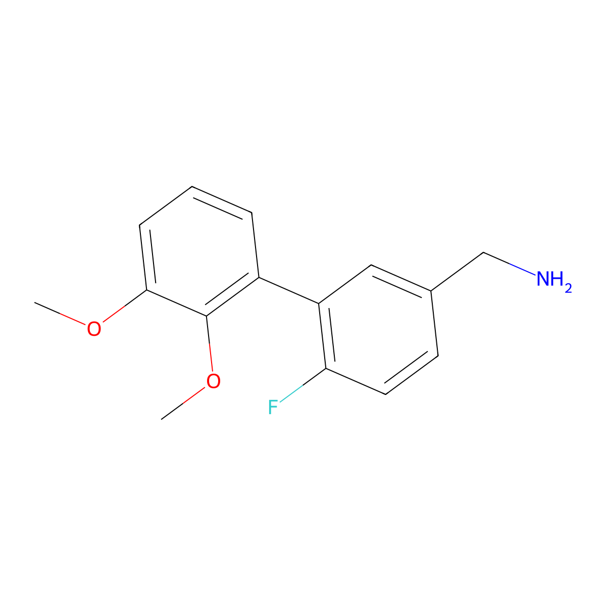 6-Fluoro-2',3'-dimethoxy[1,1'-biphenyl]-3-methanamine molecular structure, CAS 1548348-83-9
