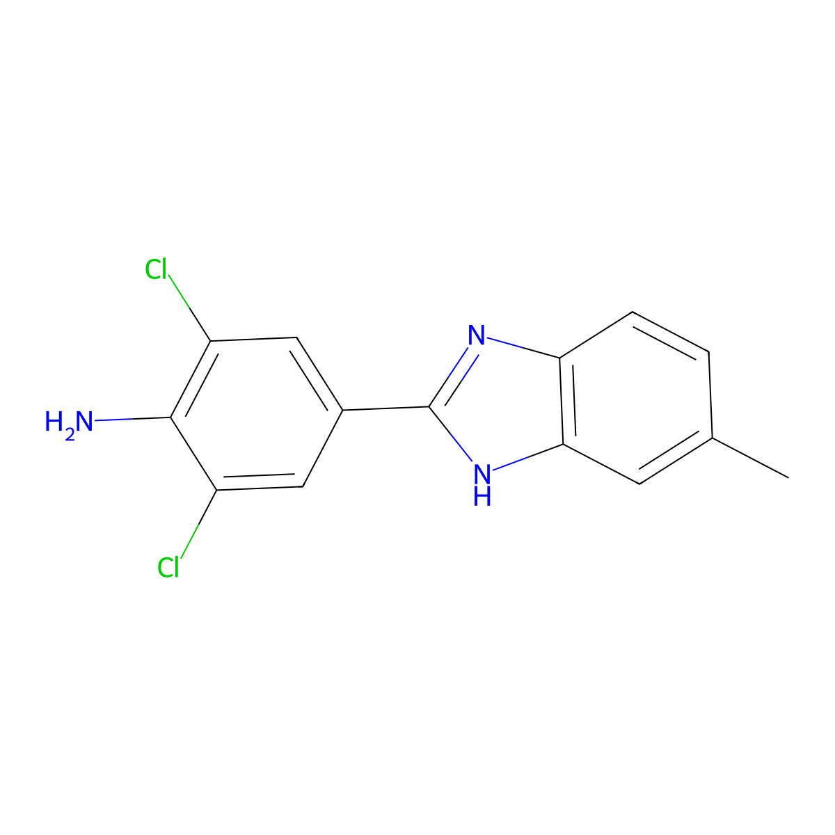 2,6-dichloro-4-(6-methyl-1H-1,3-benzodiazol-2-yl)aniline molecular structure, CAS 1548349-72-9