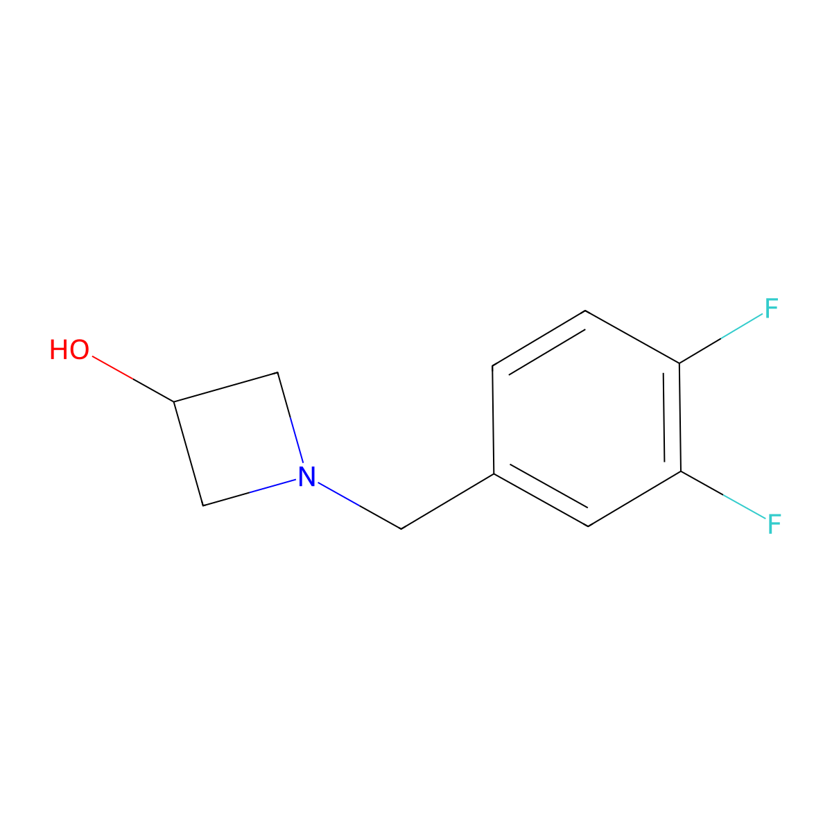1-[(3,4-Difluorophenyl)methyl]azetidin-3-ol molecular structure, CAS 1548352-59-5