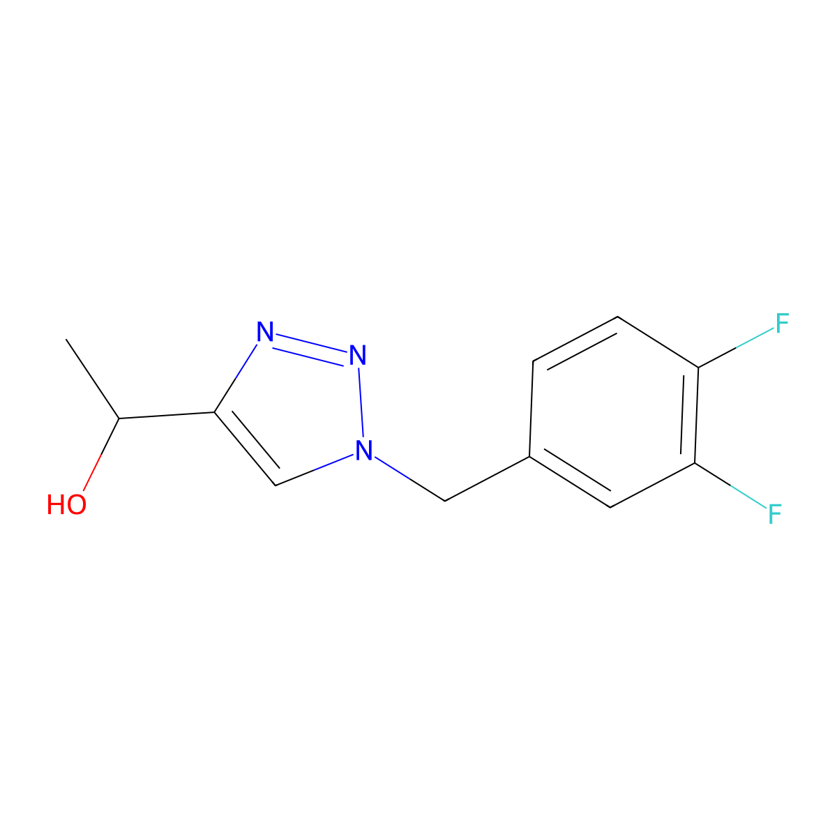 1-{1-[(3,4-difluorophenyl)methyl]-1H-1,2,3-triazol-4-yl}ethan-1-ol molecular structure, CAS 1548352-67-5