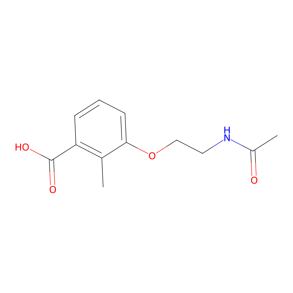 3-(2-Acetamidoethoxy)-2-methylbenzoic acid molecular structure, CAS 1548363-99-0