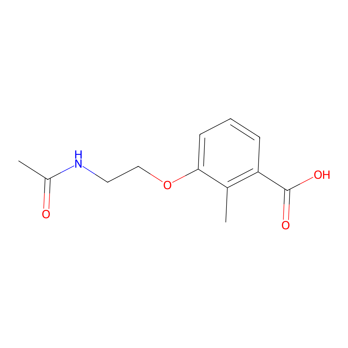 3-(2-Acetamidoethoxy)-2-methylbenzoic acid molecular structure, CAS 1548363-99-0