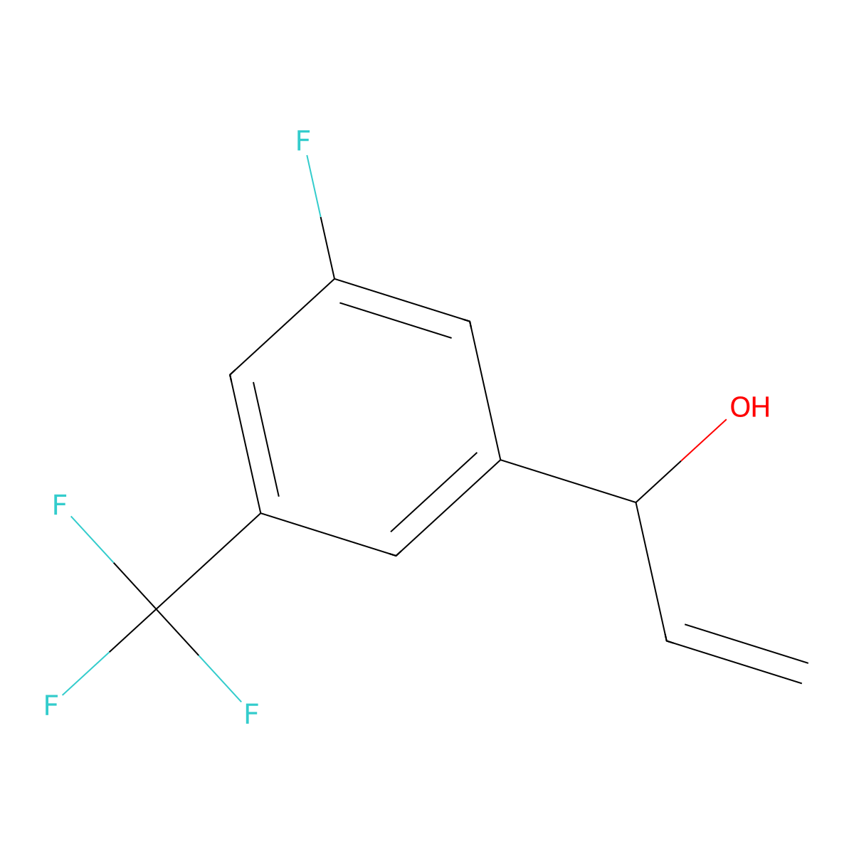 1-[3-Fluoro-5-(trifluoromethyl)phenyl]prop-2-en-1-ol molecular structure, CAS 1548384-40-2