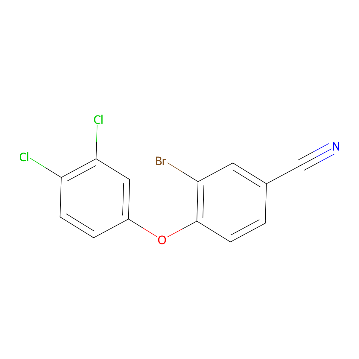 3-Bromo-4-(3,4-dichlorophenoxy)benzonitrile molecular structure, CAS 1548389-32-7
