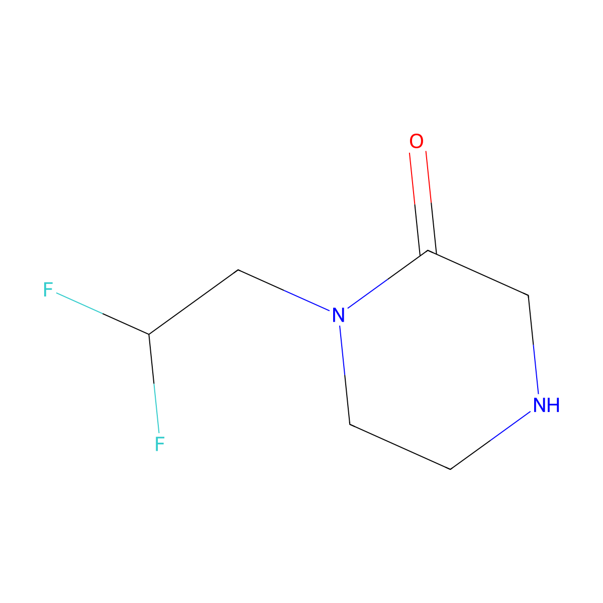 1-(2,2-Difluoroethyl)piperazin-2-one molecular structure, CAS 1548396-54-8