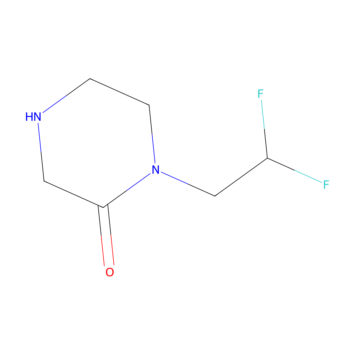 1-(2,2-Difluoroethyl)piperazin-2-one molecular structure, CAS 1548396-54-8