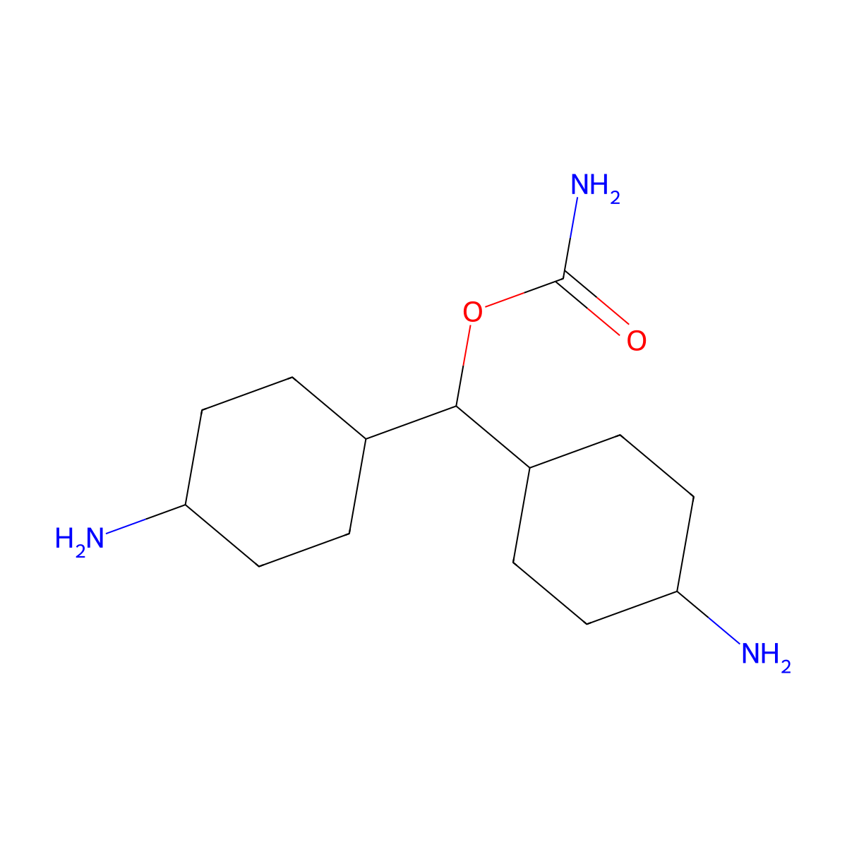 Cyclohexanemethanol, 4-amino-alpha-(4-aminocyclohexyl)-, 1-carbamate molecular structure, CAS 15484-34-1
