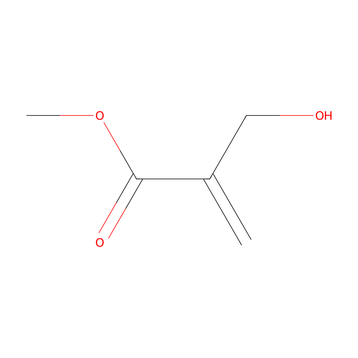 Methyl 2-(hydroxymethyl)prop-2-enoate molecular structure, CAS 15484-46-5