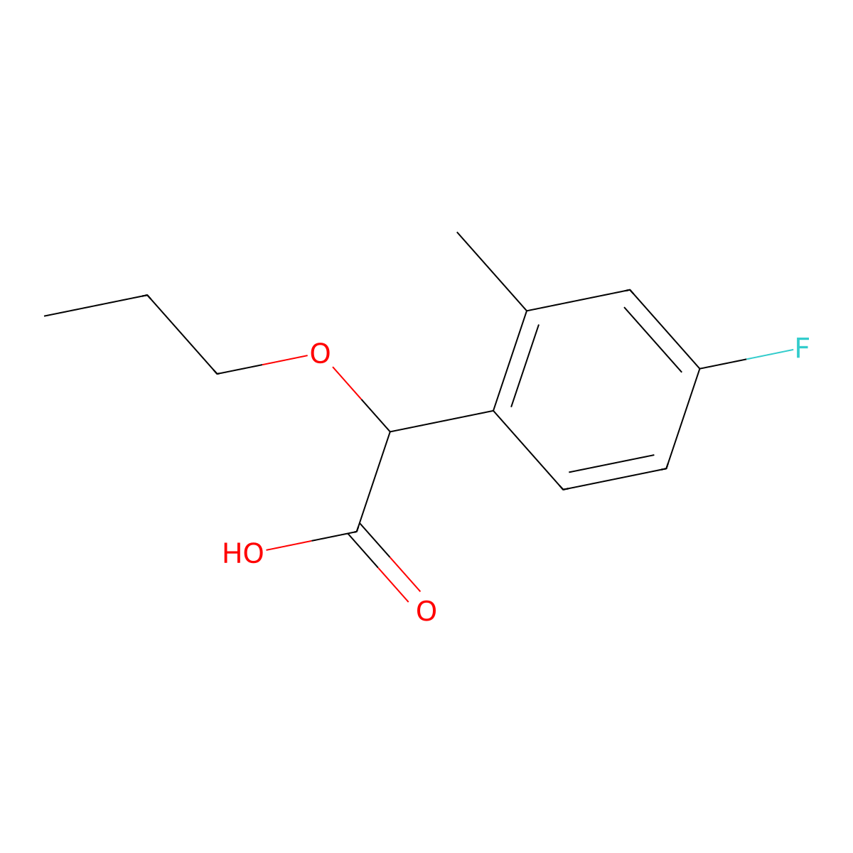 2-(4-Fluoro-2-methylphenyl)-2-propoxyacetic acid molecular structure, CAS 1548413-11-1