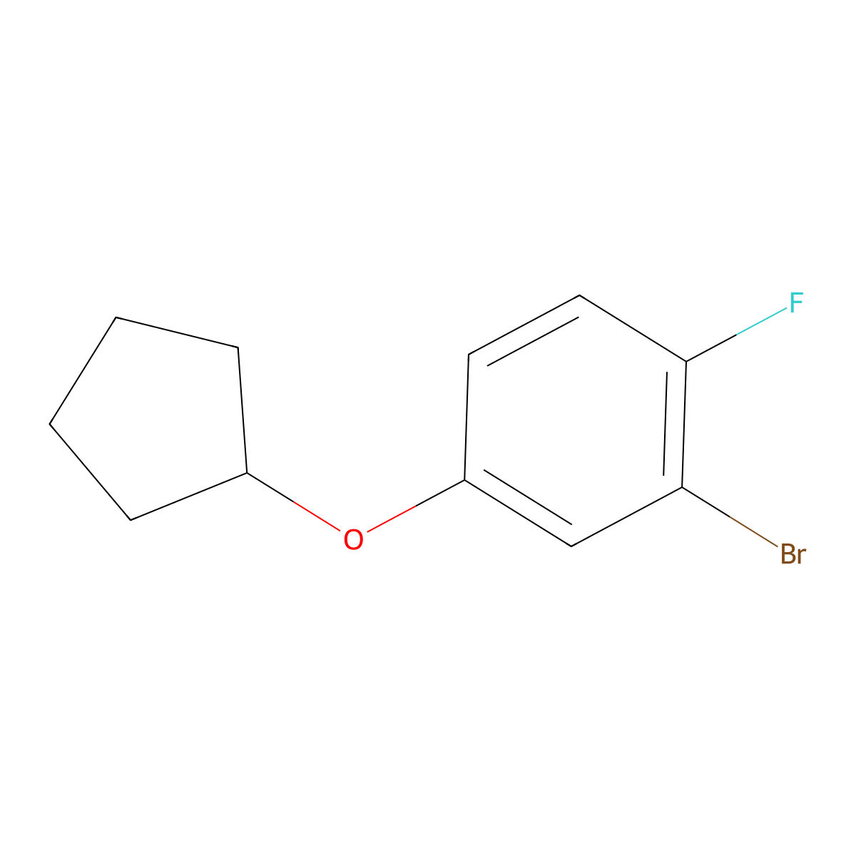 2-Bromo-4-(cyclopentyloxy)-1-fluorobenzene molecular structure, CAS 1548463-24-6
