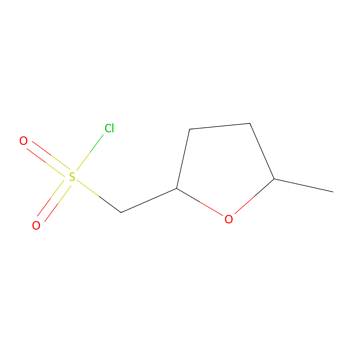 (5-Methyloxolan-2-yl)methanesulfonyl chloride molecular structure, CAS 1548474-19-6