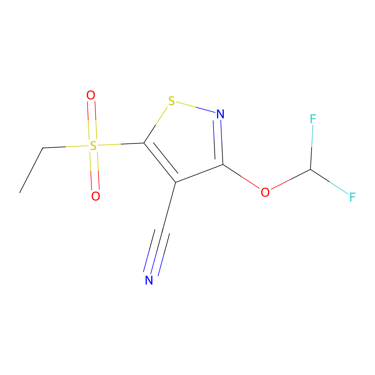 3-(Difluoromethoxy)-5-(ethylsulfonyl)-4-isothiazolecarbonitrile molecular structure, CAS 154848-02-9