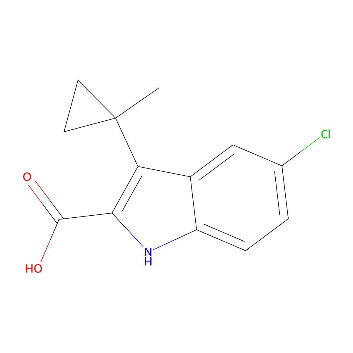 5-Chloro-3-(1-methylcyclopropyl)-1H-indole-2-carboxylic acid molecular structure, CAS 1548482-40-1