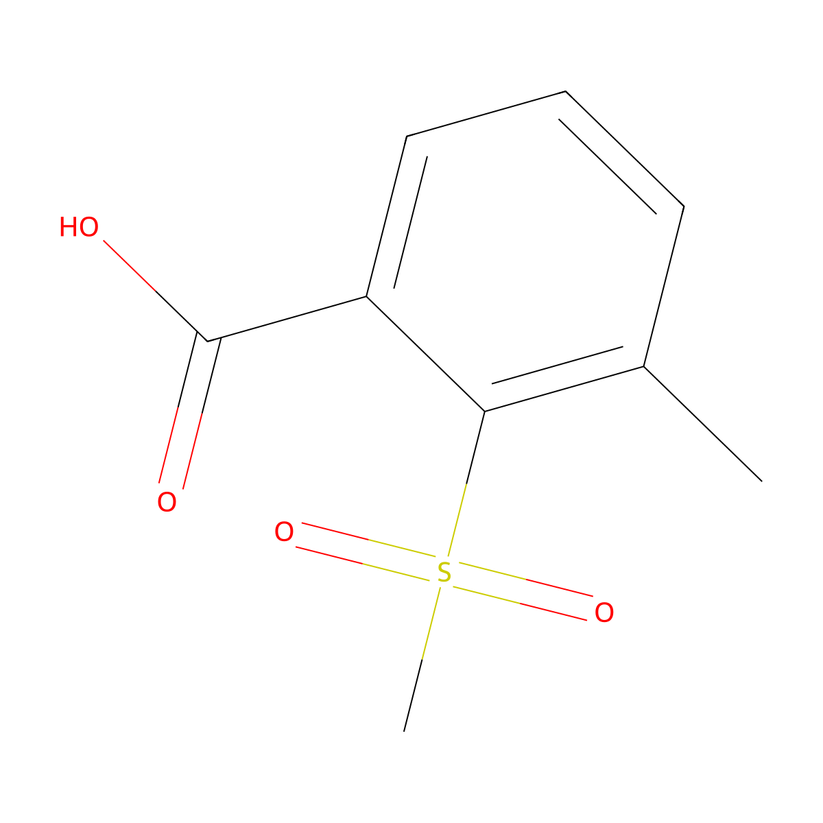 3-Methyl-2-(methylsulfonyl)benzoic acid molecular structure, CAS 1548494-13-8