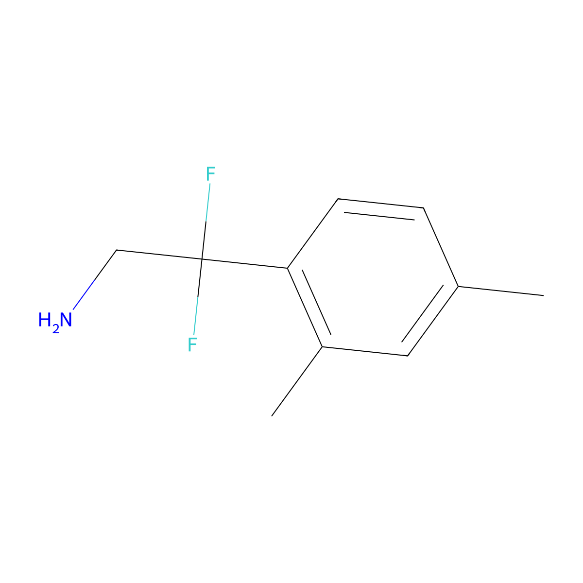 2-(2,4-Dimethylphenyl)-2,2-difluoroethan-1-amine molecular structure, CAS 1548494-23-0