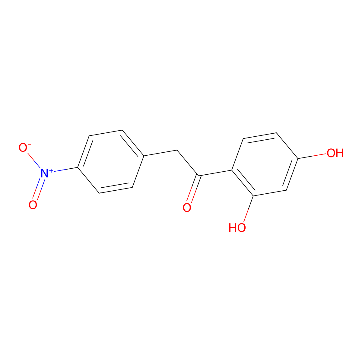 1-(2,4-Dihydroxyphenyl)-2-(4-nitrophenyl)ethan-1-one molecular structure, CAS 15485-63-9