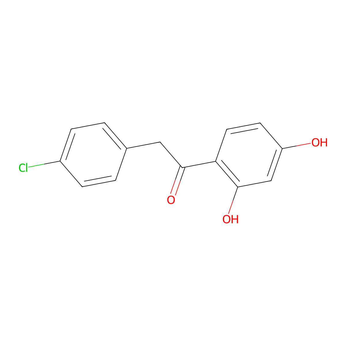 2-(4-Chlorophenyl)-1-(2,4-dihydroxyphenyl)ethanone molecular structure, CAS 15485-64-0