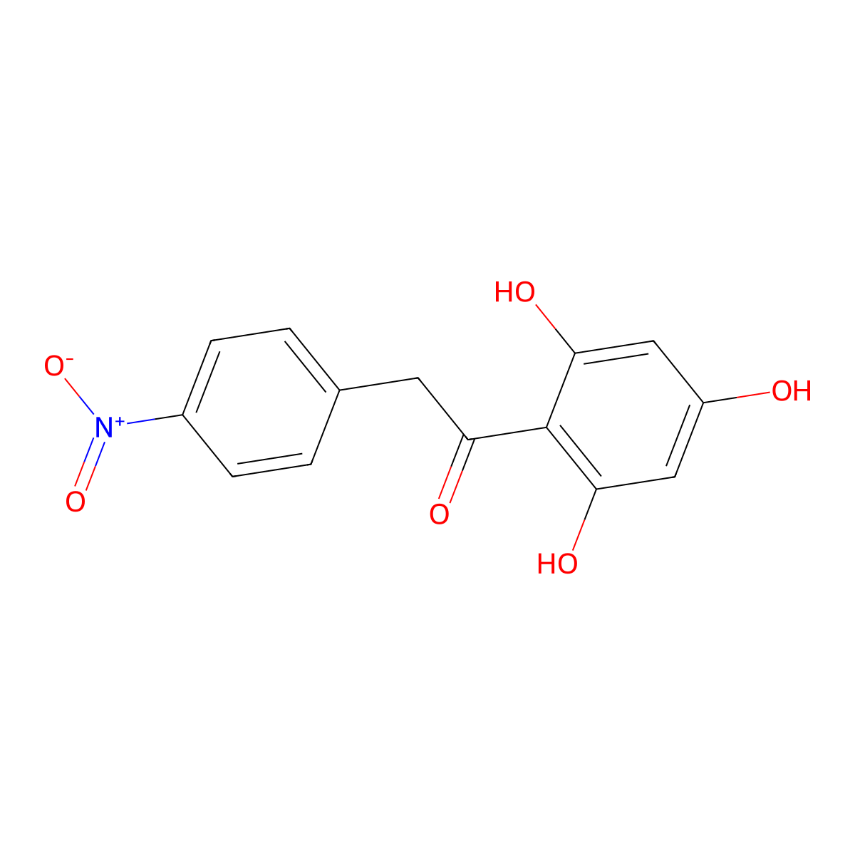 Ethanone, 2-(4-nitrophenyl)-1-(2,4,6-trihydroxyphenyl)- molecular structure, CAS 15485-67-3