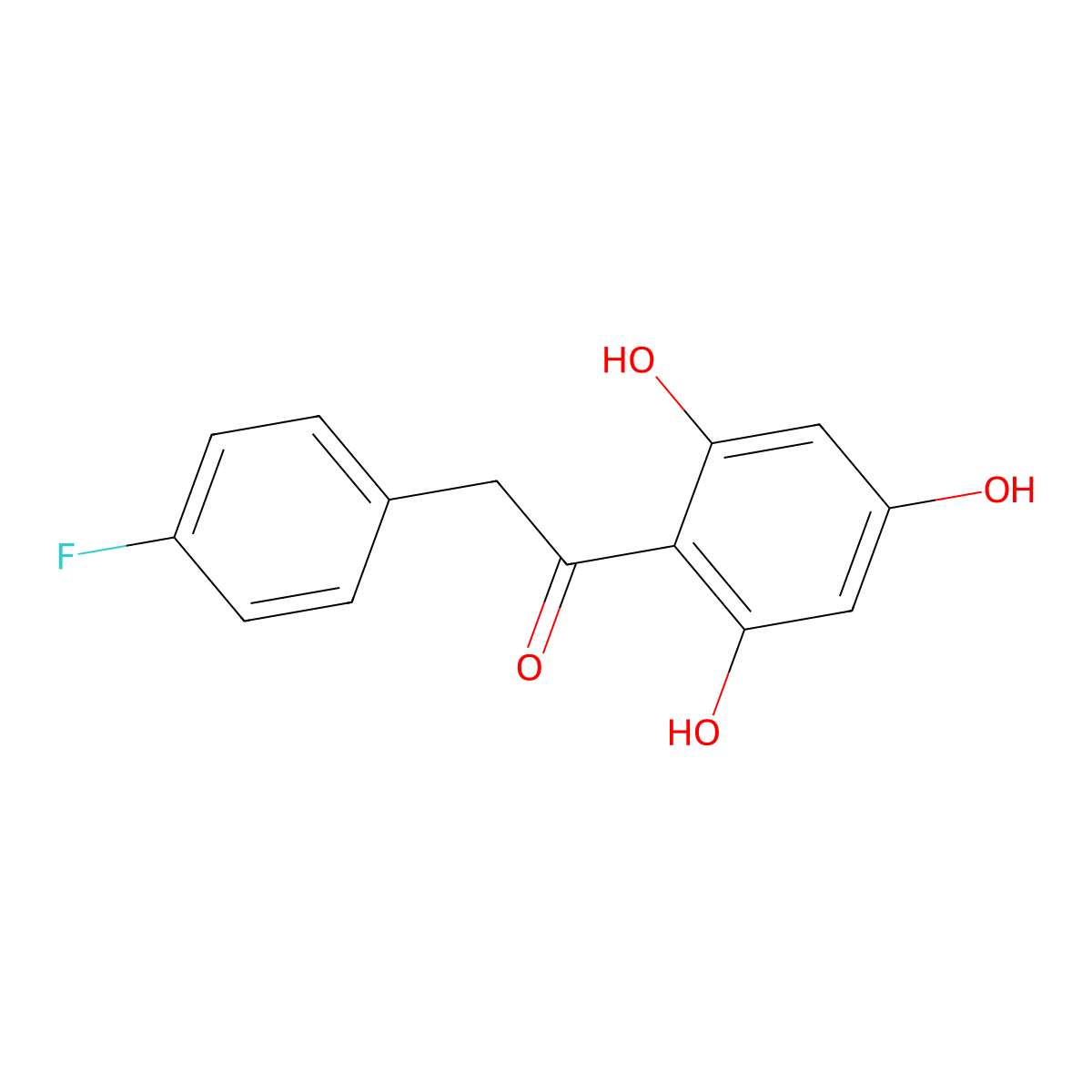 2-(4-Fluorophenyl)-1-(2,4,6-trihydroxyphenyl)ethanone molecular structure, CAS 15485-69-5