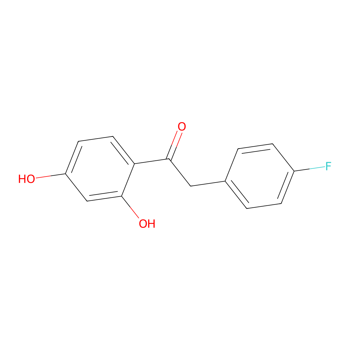 1-(2,4-Dihydroxyphenyl)-2-(4-fluorophenyl)ethanone molecular structure, CAS 15485-70-8