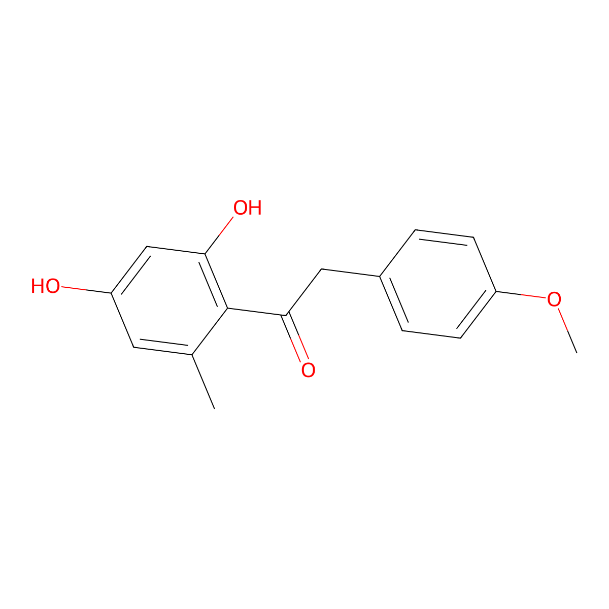 1-(2,4-Dihydroxy-6-methylphenyl)-2-(4-methoxyphenyl)ethanone molecular structure, CAS 15485-71-9